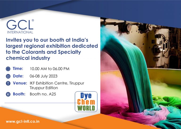 GCL India invites you to join India’s largest event on Colorants and Specialty Chemical industry
